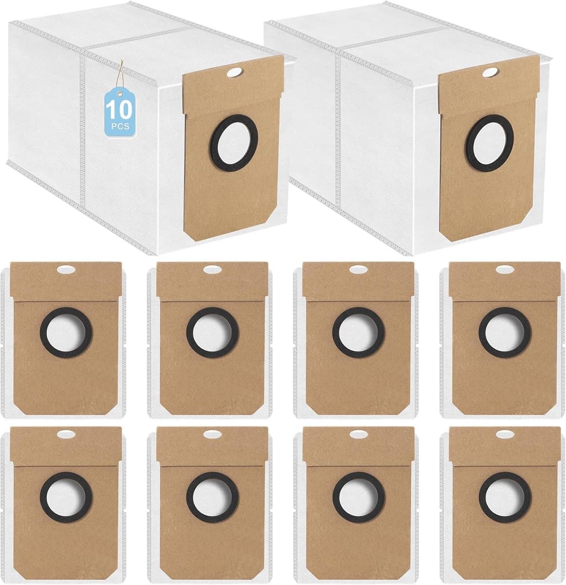 10 stuks stofzuigerzakken - geschikt voor Conga 11090 Cecotec & Haier H11 - JH68U1 & VIOMI Alpha 3 Pro - voor robotstofzuigers — afbeelding 1