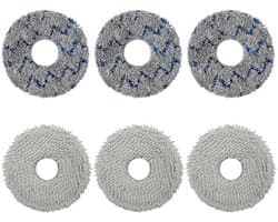 6 stuks accessoires wisdoeken voor Ecovacs Deebot T50 Pro Omni/N30 Pro Omni/T30 Pro/T30S/T20 Omni/T10 Omni/X1 Omni/X2 Omni robotstofzuiger, herbruikbare en wasbare reserveonderdelen