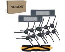 SQOON® vervangingsset geschikt voor Ecovacs Deebot T8 / N8 / T9 serie - 9-delige onderhoudskit met HEPA-filters, zijborstels en borstelrol