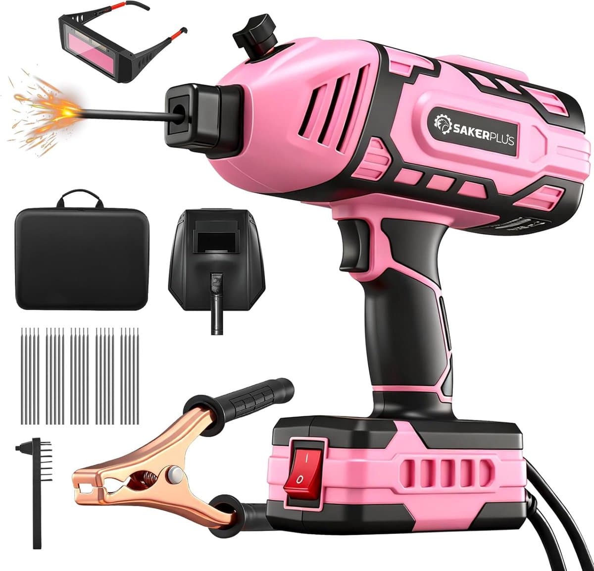 Draagbare Lasmachine - Compacte Lasapparaat - Metaal Bewerken - Batterij Aangedreven - 3769 x 302 cm - Roze — afbeelding 1