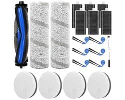 21-delig accessoireset voor Ecovacs X11 Omnicyclone robotstofzuiger – reserveonderdelen met hoofdborstel, filters, dweilen, zijborstels, reinigingsborstel en schroevendraaier