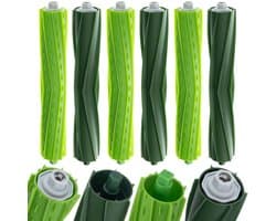 Rosfix Hoofdborstel Vervanging Set - 6 Stuks Rubberen Rollen - Stil, Duurzaam - Geschikt voor iRobot Roomba