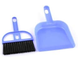 Mini Bezem Blik Set - Stoffer en blik - Kleine oppervlakken reinigen - Compact ontwerp - 17.5 x 11 cm