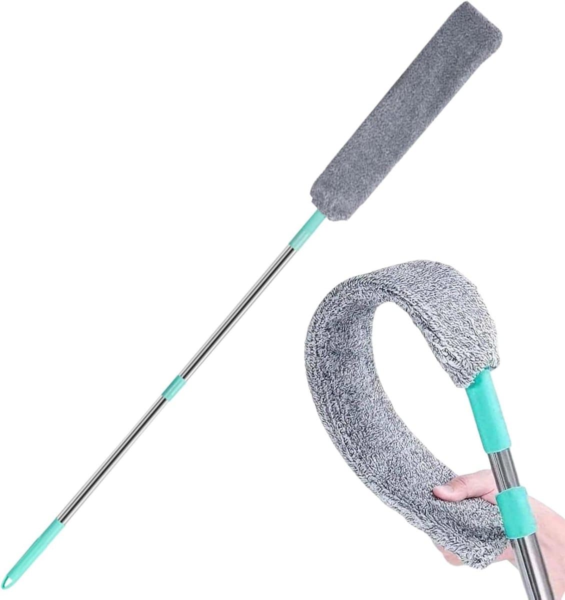 Opvouwbare Microfiber Plumeau - Platte Stofvanger - Onder Meubels Reinigen - Intrekbare Lange Steel - Verstelbaar - Uniek — afbeelding 1
