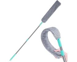Opvouwbare Microfiber Plumeau - Platte Stofvanger - Onder Meubels Reinigen - Intrekbare Lange Steel - Verstelbaar - Uniek
