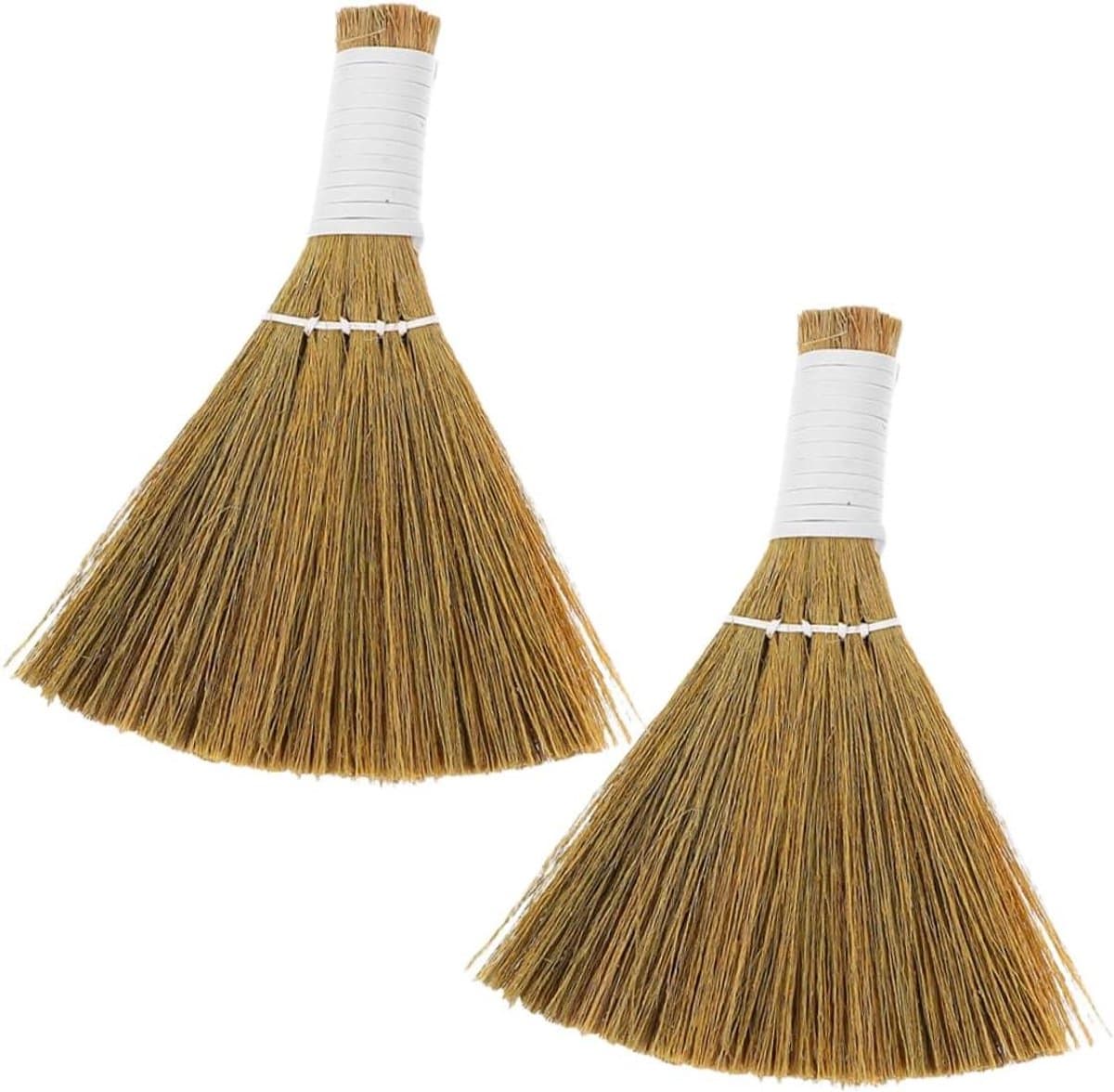 Handveger Set - Mini Bezem - Aanrecht Schoonmaken - Zacht Gras Materiaal - 13.5 cm Lengte - Khaki — afbeelding 1