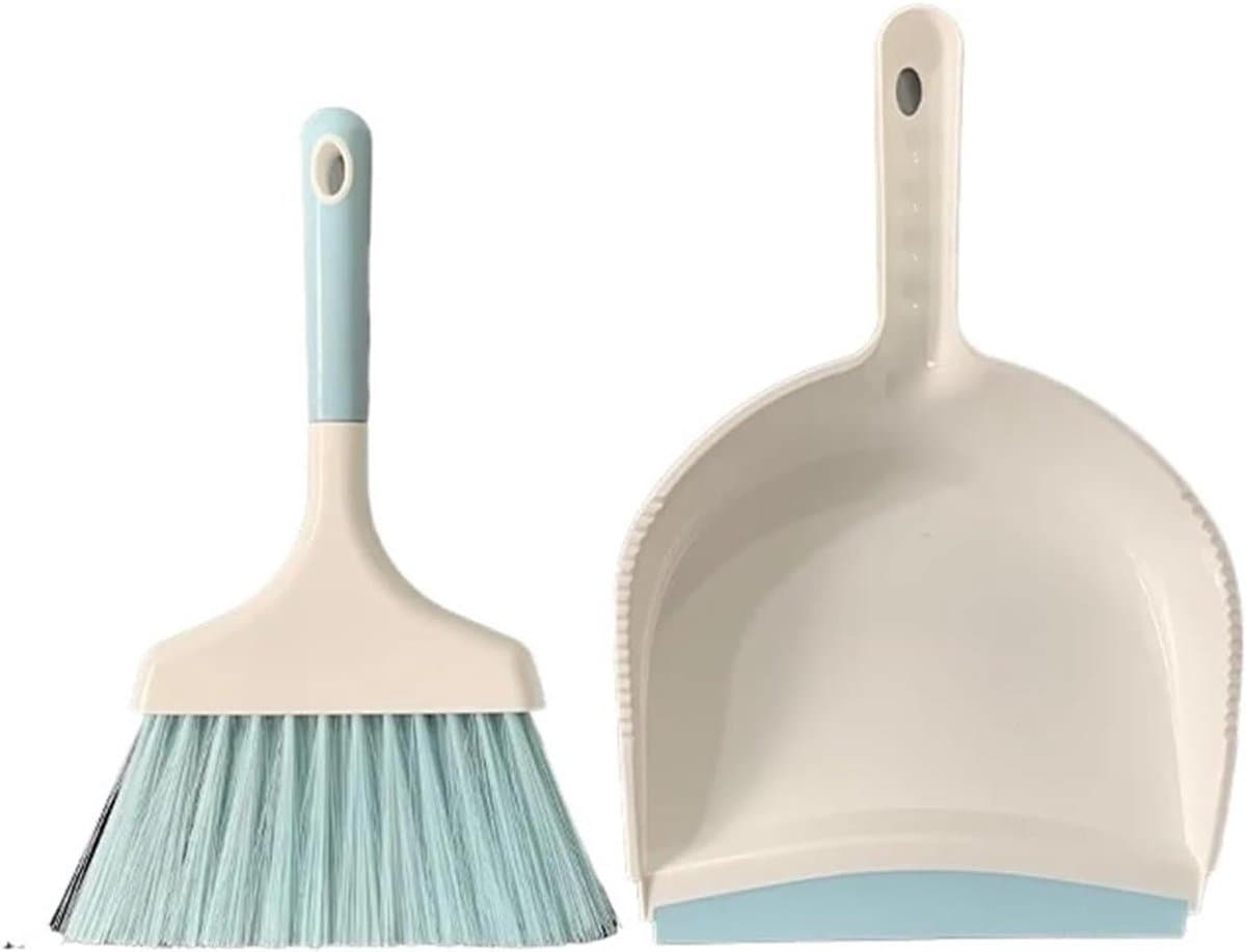 Stoffer en blik set - Mini bezem schep - Aanrecht reinigen - Ergonomisch handvat - Compact formaat - Blauw — afbeelding 1