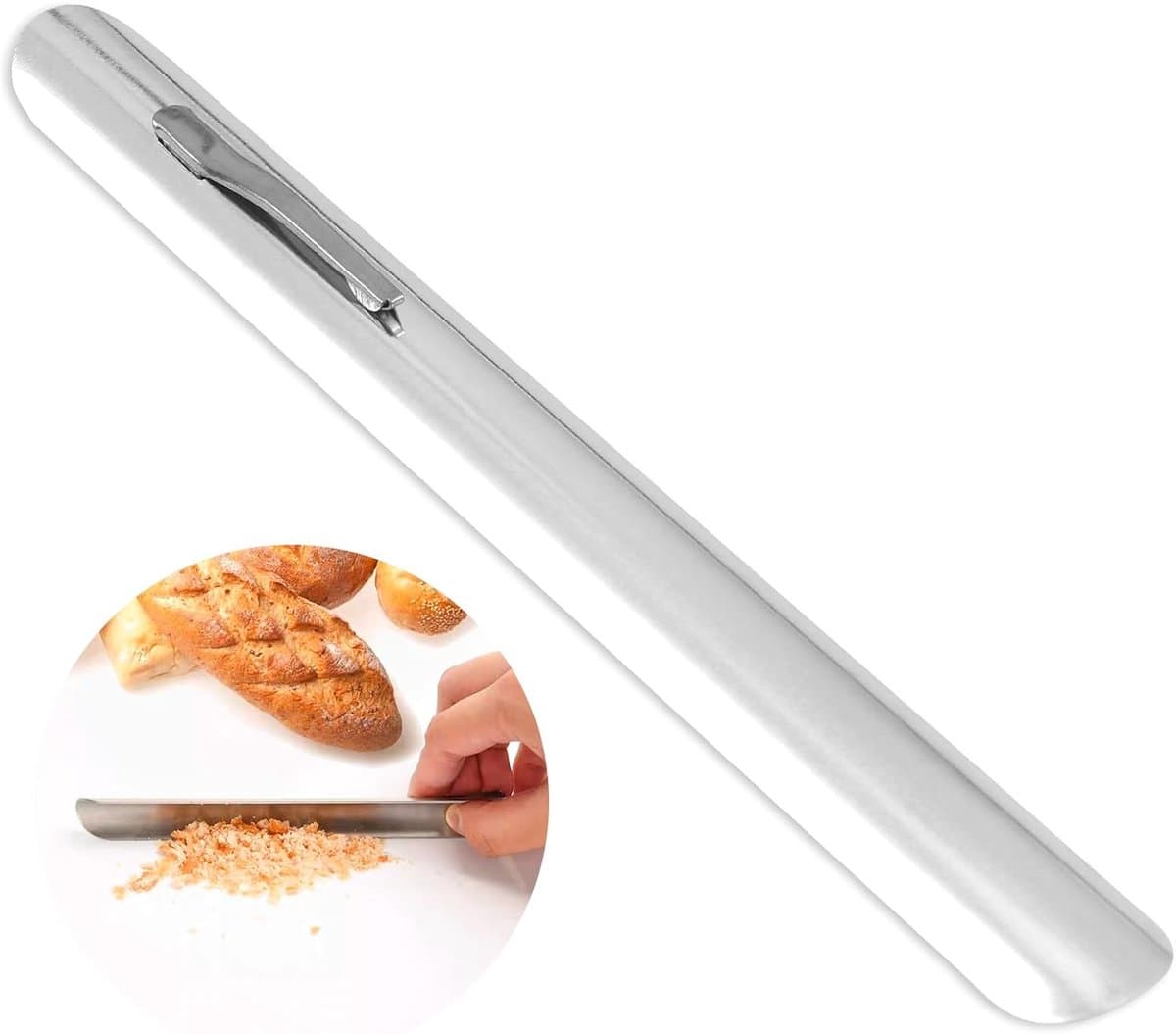 Kruimelverwijderaar Roestvrijstaal - Tafelreiniger Eten - Snel Tafel Schoon - Gebogen Rand Clip - Compact Lichtgewicht — afbeelding 1