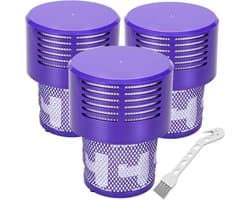 Vervangend V10-filter Geschikt voor Dyson V10 Cyclone, V10 Absolute, V10 Animal, V10 Total Clean, SV12, vervangend onderdeelnummer 969082-01, 3 filters en 1 reinigingsborstel.
