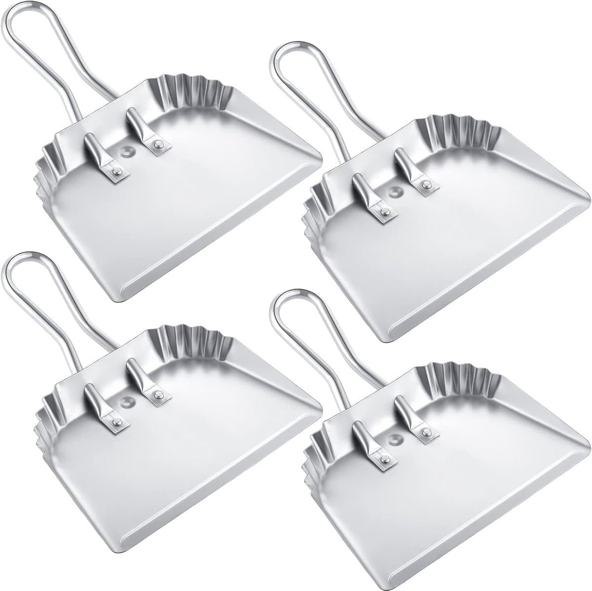 Set van 4 Heavy Duty Metalen Stofpannen - Uitstekende Reinigingsoplossing voor Thuis en Commercieel Gebruik — afbeelding 1