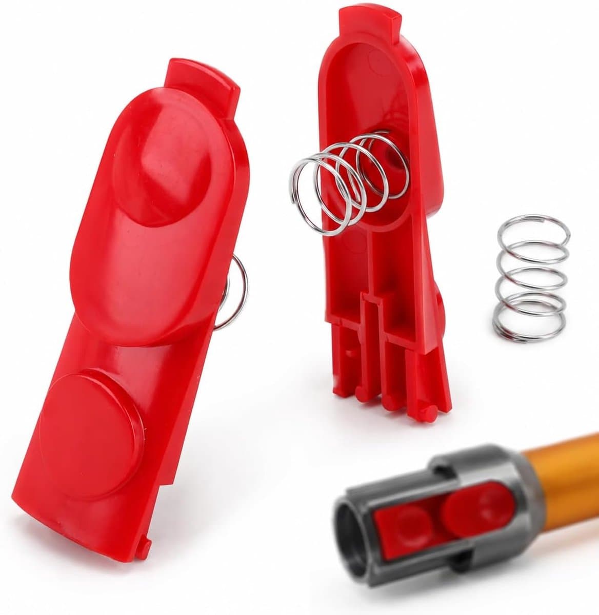 2 veervergrendelingsknoppen voor Dyson V7 V8 V10 V11 V15, rode bevestigingsclip voor gemotoriseerde borstel, zuigbuis - ShopVlot — afbeelding 1