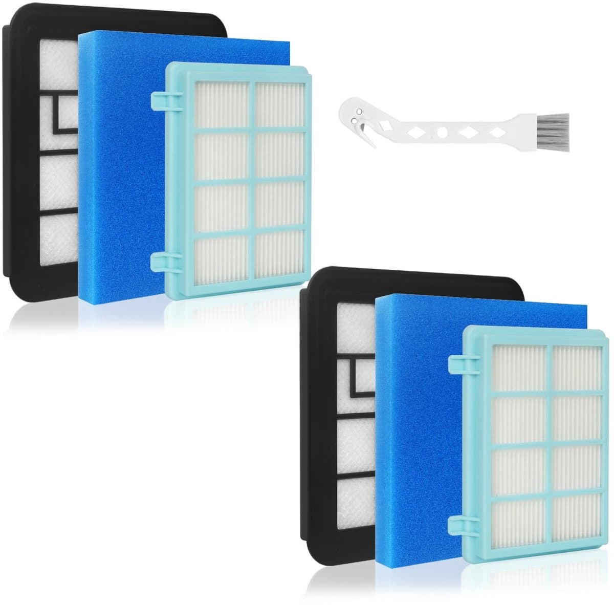 Dailygoods- Filters 2 Stuks - Compatibel met Philips PowerPro Compact - FC8010/01 - FC9330 - FC9331 - FC9332 - FC9333 - Goede compatibiliteit - Stofzuigerfilters — afbeelding 1
