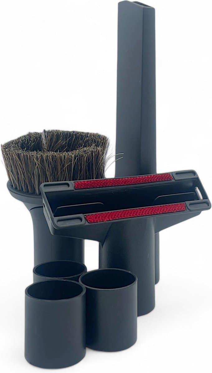 Fixem® 3-Delig kleine zuigmond set hulpstukken voor stofzuiger geschikt voor Miele Philips AEG Karcher Bosch Numatic Nilfisk - 32 & 35mm buizen - plintenzuiger - meubelmond - stofzuiger borstel - inclusief 3 adapter ringen — afbeelding 1