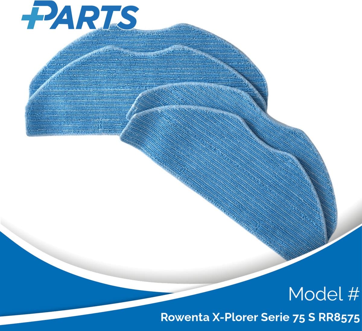 Rowenta X-Plorer Serie 75 S RR8575 Dweilpads (4 Stuks, Plus.Parts® alternatief voor ZR185001) — afbeelding 1