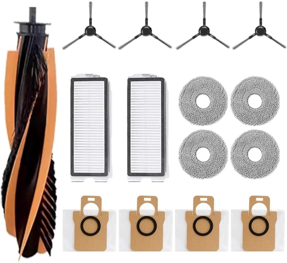 15 Pack Vervangende Onderdelen set - geschikt voor JONR P20 Pro Stofzuiger - met Hoofdroller Borstel - filter - Stofzakken - Zijborstels - Mop Doeken — afbeelding 1
