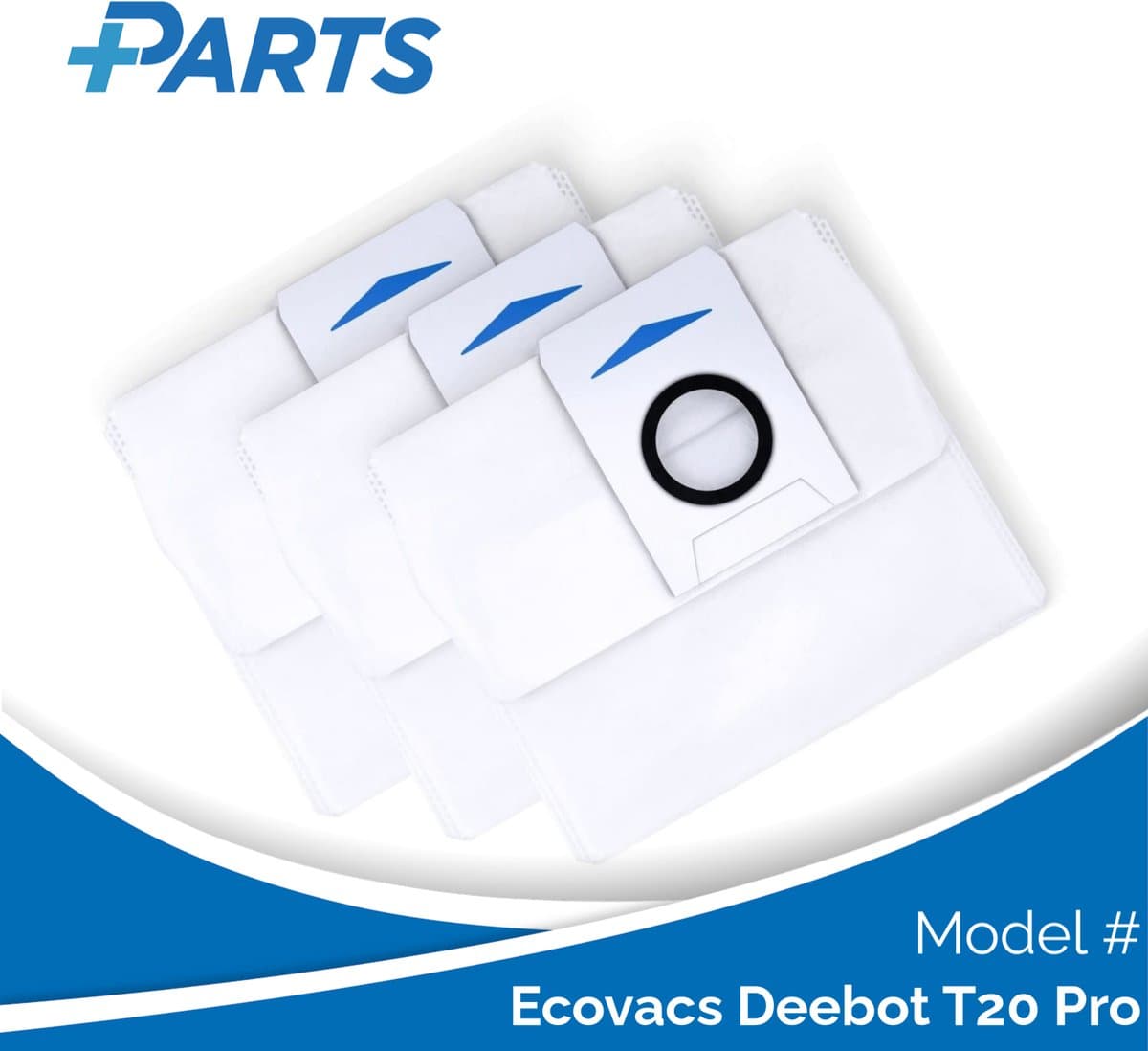 Ecovacs Deebot T20 Pro Stofzakken (3 Stuks, Plus.Parts® alternatief voor D-DB03-0003) — afbeelding 1