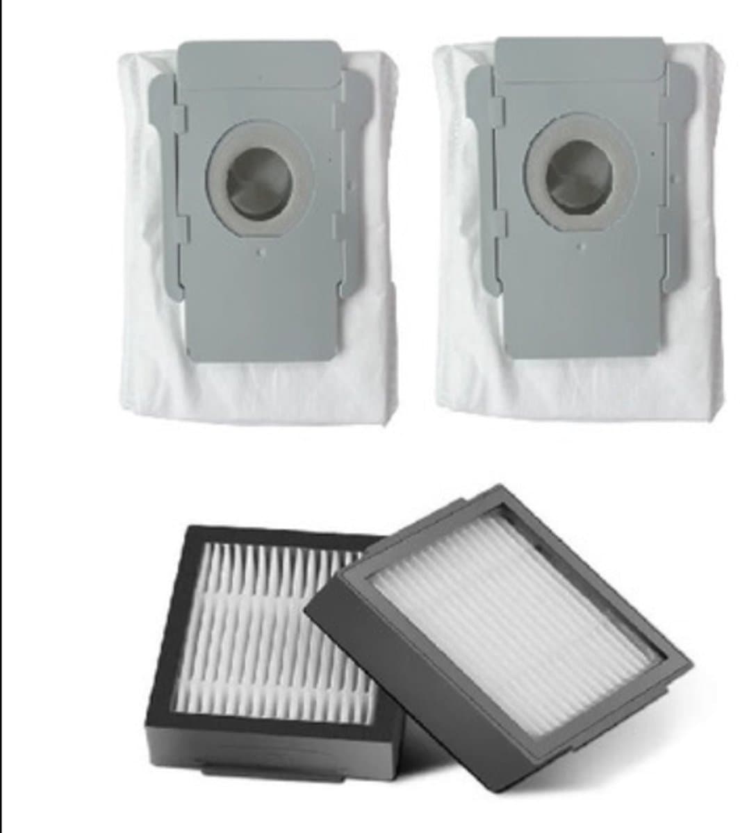 Reserveonderdelen - Geschikt voor iRobot Roomba Combo i7 E5 E6 - stofzuigeraccessoires - 2 filters en 2 stofzuigerzakken — afbeelding 1