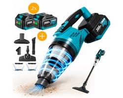 Instava Kruimeldief met LED Licht & 2 Accu’s – Geschikt voor Makita LXT 18V Accu – Draadloze Handstofzuiger – 10kPa Zuigkracht – 750ML – Kruimeldief voor Auto & Huis