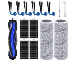 15-delige accessoireset voor Ecovacs Deebot X11 OmniCyclone/X11 Pro/X11 - 1 hoofdborstel, 2 wieltjes, 6 zijborstels, 4 HEPA-filters, 1 reinigingsborstel, 1 schroevendraaier - PromoHome