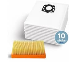DEGG® - 10x Stofzuigerzakken + vlakfilter - Geschikt voor Kärcher WD4, WD5, WD6, MV4, MV5, MV6 | Langdurige set, Sterk & hygiënisch