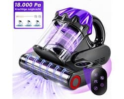 Grenintol Huisstofmijt Stofzuiger – Mijtverwijderaar met UV-C– 18.000 Pa, 550 W – HEPA-filter – Handheld Matrasreiniger – Bacterie, Mijt & Schimmel Bestrijder voor Matras en Meubel – 5 m Snoer – Paars