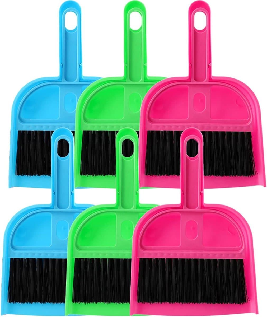 Mini Reinigingsset - Stoffer en Blik - Desktop Schoonmaken - Ruimtebesparend 2-in-1 - 28 cm - Zwart — afbeelding 1
