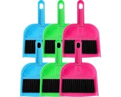 Mini Reinigingsset - Stoffer en Blik - Desktop Schoonmaken - Ruimtebesparend 2-in-1 - 28 cm - Zwart