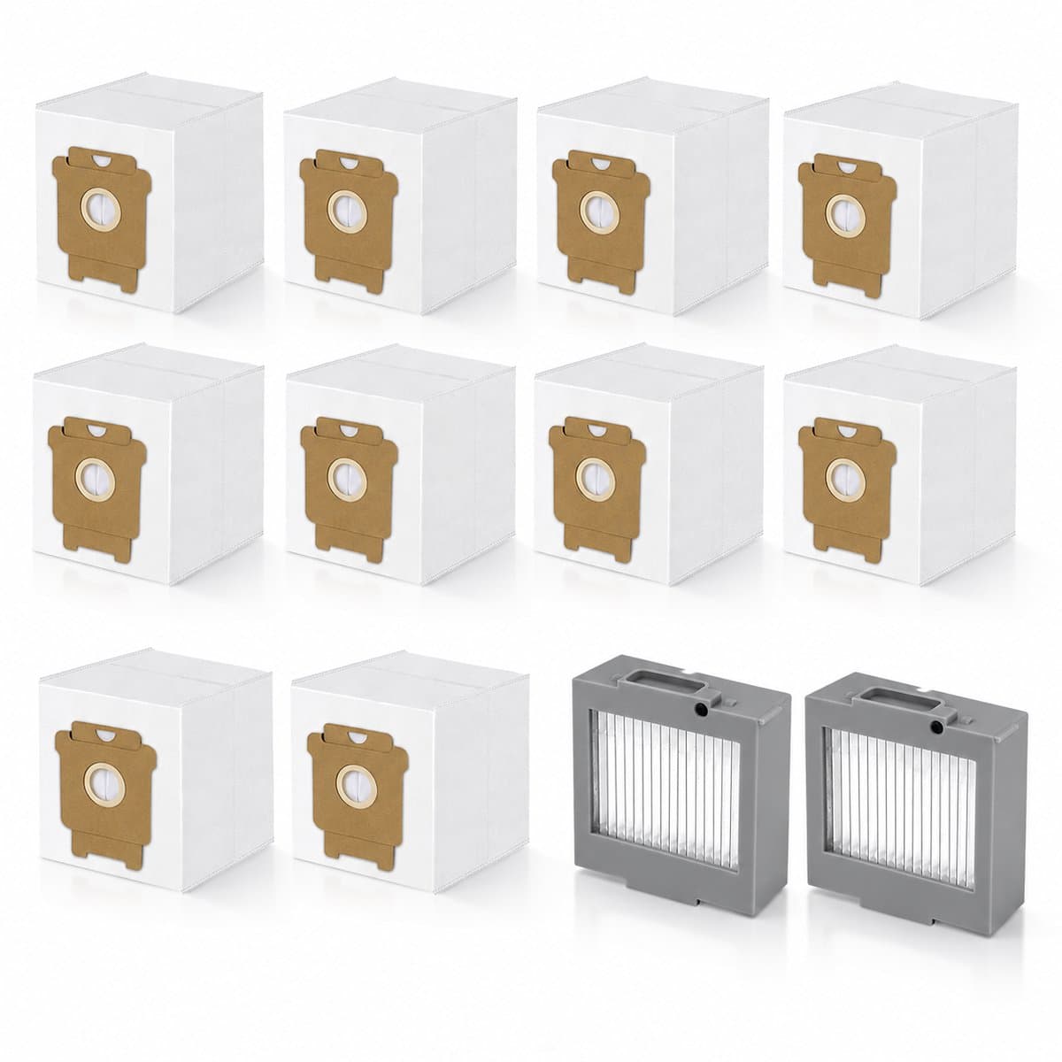 12-delige set stofzakken en Filter - geschikt voor irobot Roomba105X, 415X, 505X,105P - i7 Accessoires Stofzak - robotstofzuigeraccessoires — afbeelding 1