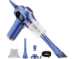 Draagbare Autostofzuiger - Handstofzuiger Kruimeldief - Auto en Thuis Reinigen - Hoge Zuigkracht Nat en Droog - 500 Gram - Blauw