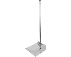 Vuilblik met Handgreep - Afvalschep Stoffer - Efficiënt Schoonmaken - Roestvrij Staal Materiaal - 70 cm Hoog - Zilverkleurig