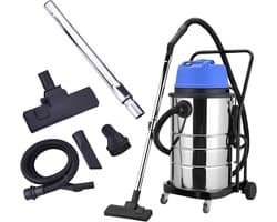 Nat- en Droogzuiger - Stofzuiger Werkplaats - Bouwplaats Schoonmaken - 1400W Krachtige Zuigkracht - 60 Liter Tank - Blauw