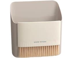 Tafelbezem en Veegschep - Kruimelset Stoffer Blik - Snelle Reiniging - Draagbaar en Compact - 16 cm - Grijs
