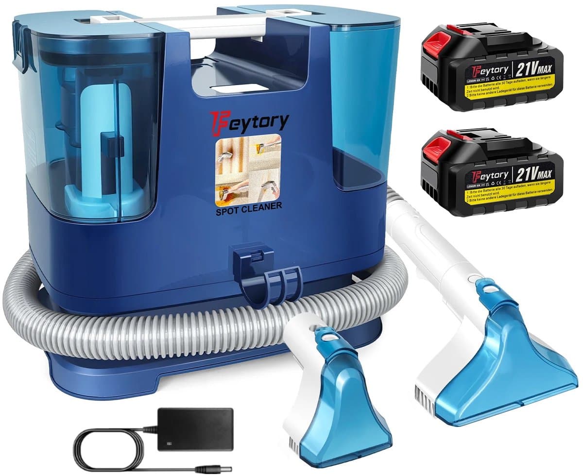 Cellista Draadloze Tapijtreiniger 210W - Vlekkenreiniger voor Bank en Auto - Meubelreiniger met Spuitzuigfunctie - Accu Tapijtreiniger - 2 Accu's — afbeelding 1