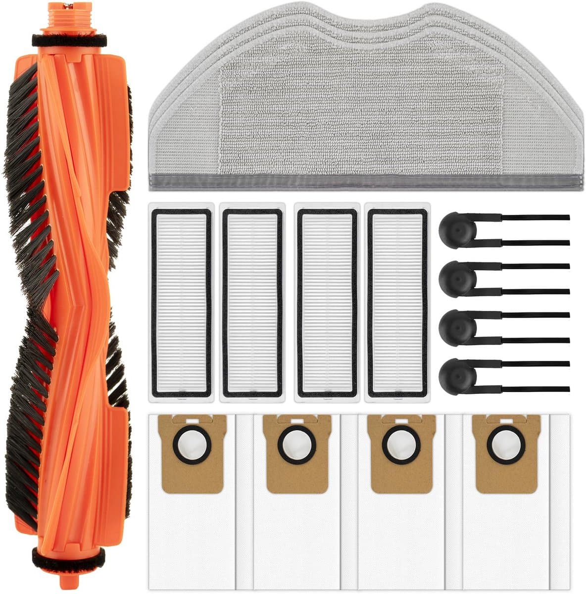 Ryoudavell - 16-delige Accessoires Set voor Xiaomi H40 Robotstofzuiger - Onderhoudskit met 1 Hoofdborstel, 4 HEPA Filters, 4 Stofzuigerzakken, 3 Dweilpads & 4 Zijborstels - Vervangingsonderdelen - Reserveonderdelen - Reinigingsset — afbeelding 1