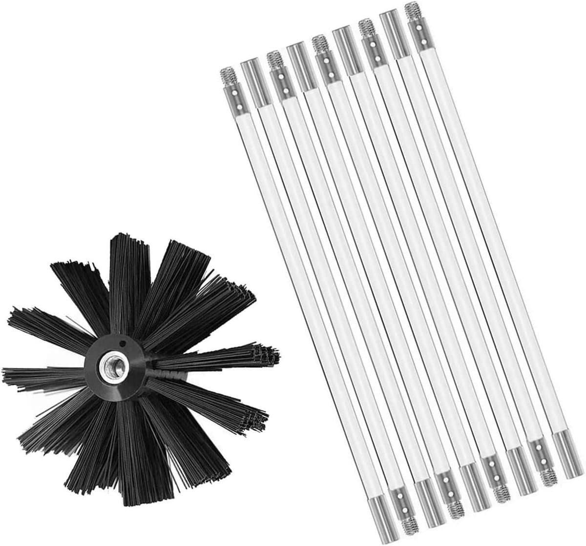 Schoorsteenvegerset - Droger ventilatie reiniger - Schoorsteen reinigen - Roterend systeem - 9 stangen 610mm - Niet gespecificeerd — afbeelding 1