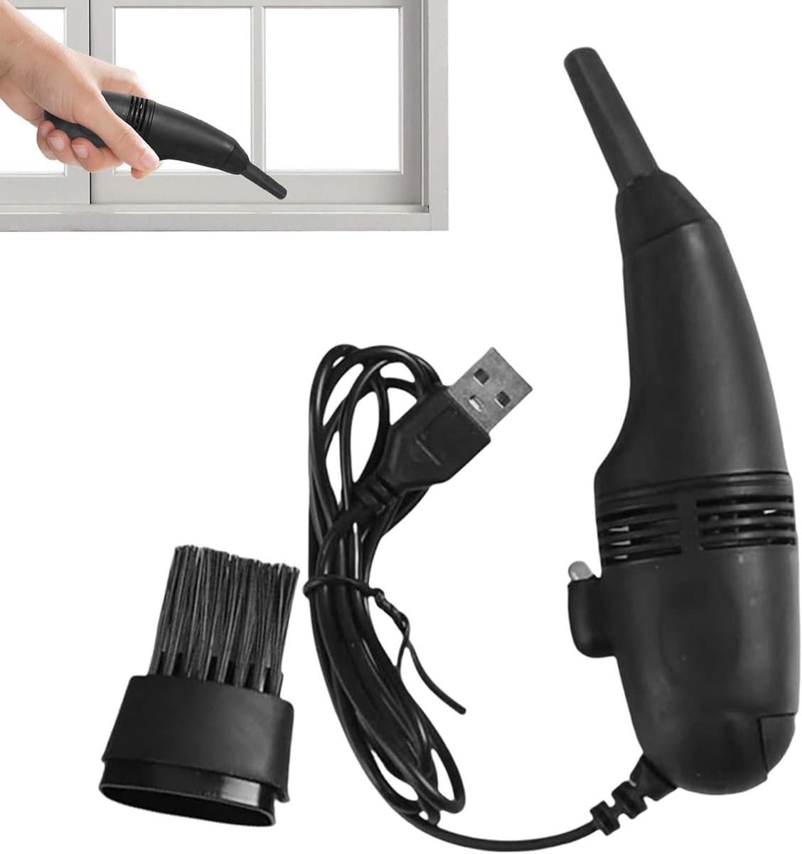 Mini Stofzuiger - Desktop Stofzuiger - Bureau Schoonmaken - Draadloos USB Ontwerp - Compact Formaat - Zwart — afbeelding 1