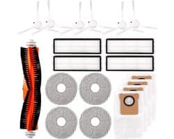 19 accessoires voor Dreame L10s Ultra-stofzuiger, 1 * hoofdborstel, 6 * zijborstels, 4 * stofzakken, 4 * filters, 4 * doekjes voor Dreame L10s Ultra-stofzuiger