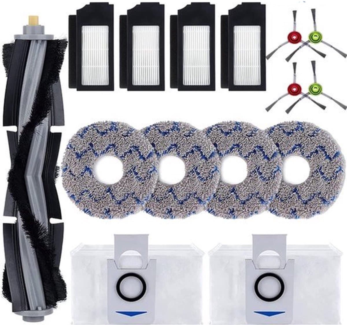 15 stuks accessoireset geschikt voor Ecovacs DEEBOT X1 Omni X1 Turbo X1 Plus stofzuigerrobot, hoofdborstel, zijborstel, filter bodemzak voor stofzuiger, borstel, wisdoek, reserveonderdelen — afbeelding 1