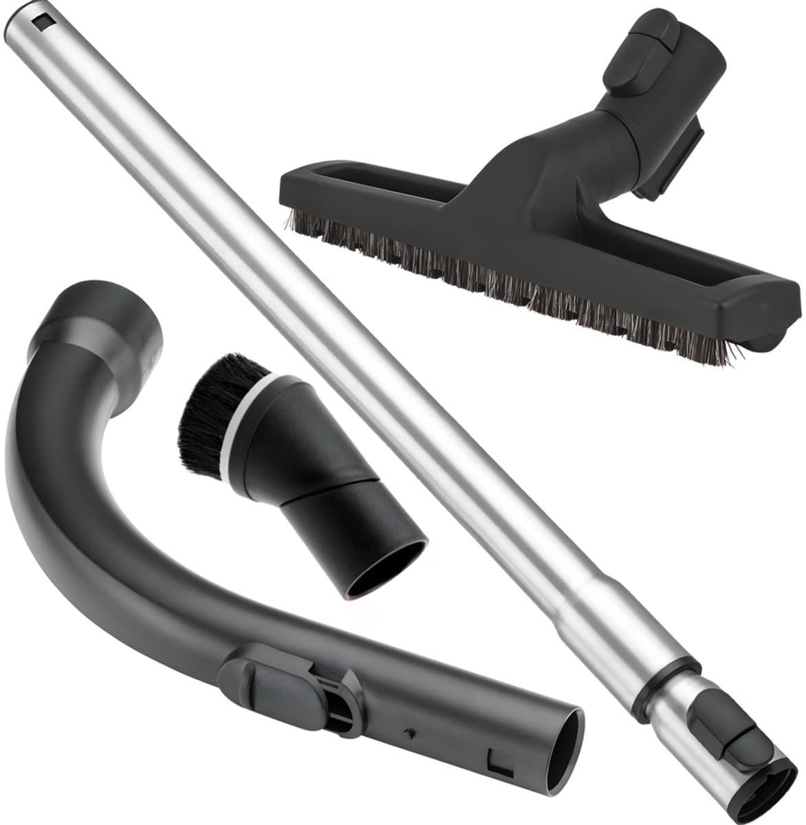 DEGG - Complete vervangingsset - Geschikt voor Miele - Handgreep + Telescoopbuis + Plumeau + Parket Stofzuigermond - Voor Harde vloeren - 4-Delig — afbeelding 1