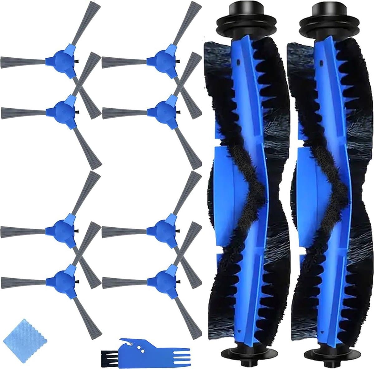 Vervangingsaccessoireset geschikt voor Eufy RoboVac 35C, 11S Max, 15T, 30C Max, G20, 15C, 15C Max, G30, G30 Edge, G40 Hybrid+ robotstofzuiger, 2 x hoofdborstels, 8 x zijborstels (10) — afbeelding 1