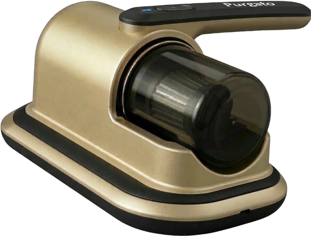 Purgato Huisstofmijt Stofzuiger - UV Lamp - USB Oplader - Kruimeldief - Bacteriën - Matras - Goud — afbeelding 1