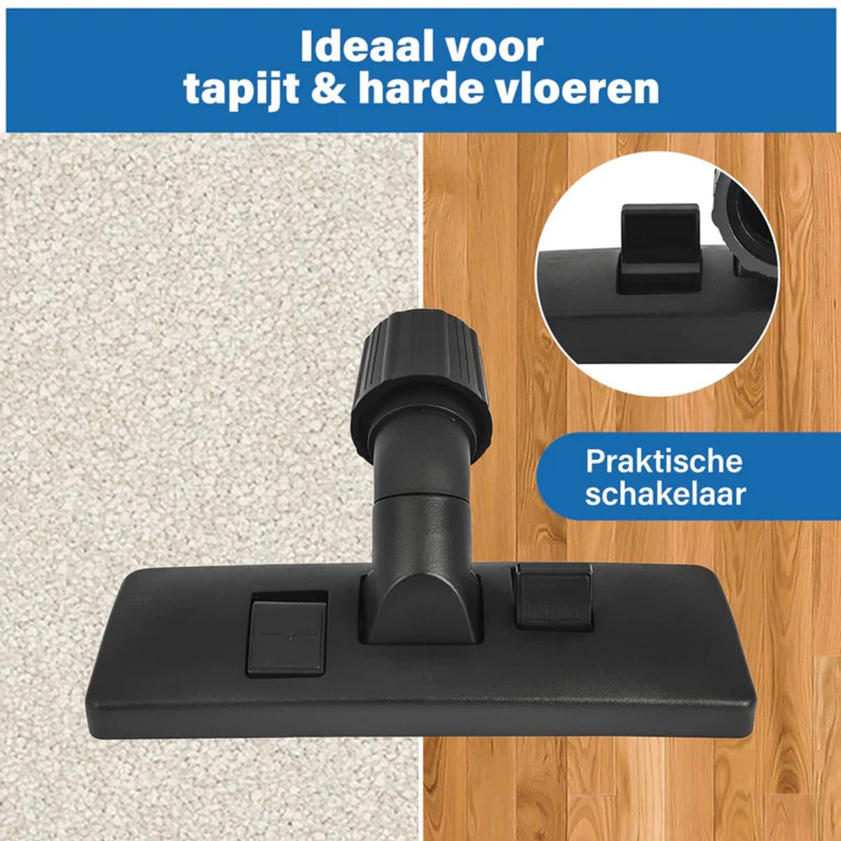 Stofzuigermond universeel - Zuigmond - Parketborstel - Stofzuigerborstel universeel - Geschikt voor Miele, Philips, AEG, Electrolux, Nilfisk, Rowenta etc. - 30 tot 37mm - Premium kwaliteit — afbeelding 1