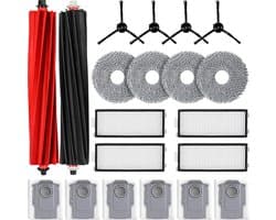 20-delig accessoireset geschikt voor Roborock Qrevo Master/Qrevo Slim robotstofzuiger - 2 rubberen hoofdborstels, 6 stofzakken, 4 HEPA-filters, 4 schoonmaakdoeken, 4 zijborstels