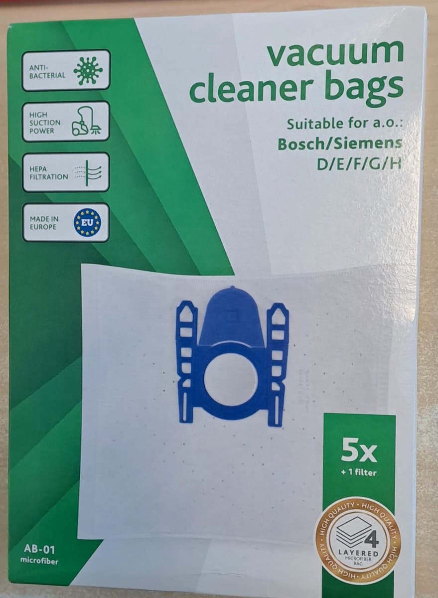 Stofzuigerzak -universele Bosch/Siemens 5stuks - D/E/F/G/H — afbeelding 1