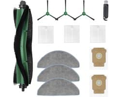 Accessoires gescht voor IRobot Roomba Combo 2 Essential/IRobot Roomba 105 Combo, 1 hoofdborstel, 3 schoonmaakdoeken, 3 filters, 3 zijborstels, 2 stofzakken, accessoireset