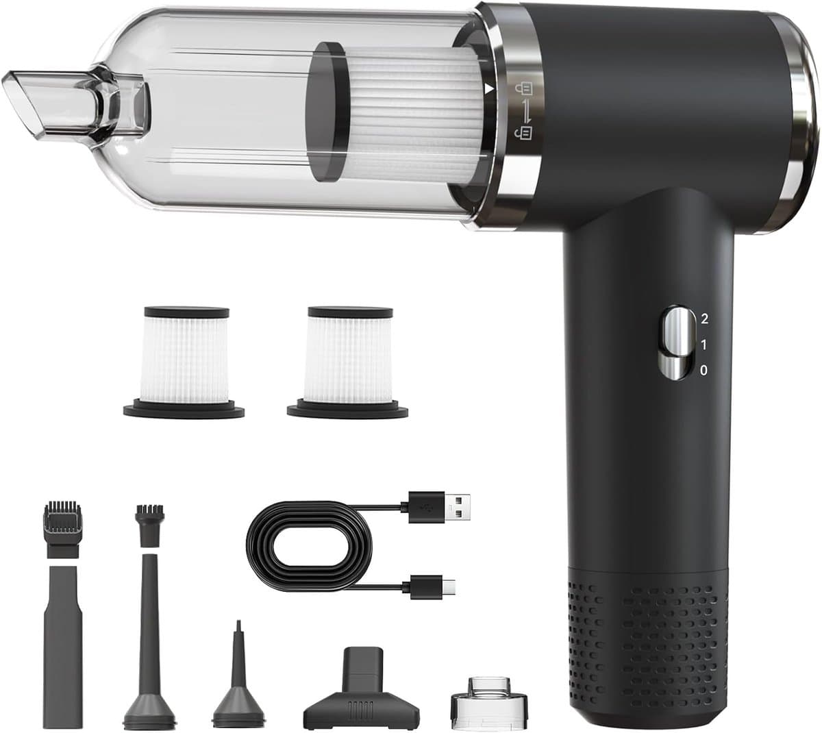 Draadloze Handstofzuiger 12000Pa Krachtige Zuigkracht 3-in-1 Functie 5200mAh Accu Compact en Lichtgewicht voor Huis, Auto en Huisdierenharen — afbeelding 1