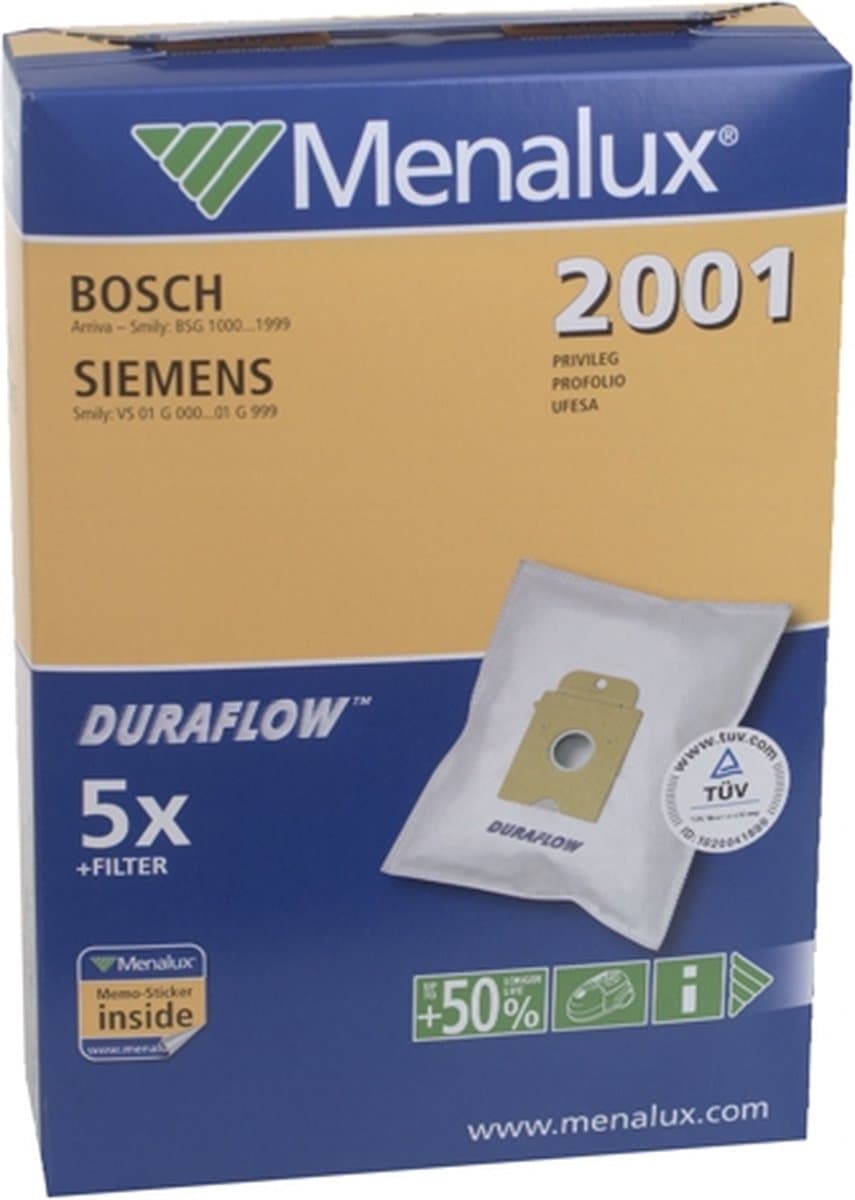 MENALUX - STOFZUIGERZAK SYNTH BOSH/SIEMENS ACTIVA/SMILY TYPE K 200 - 9001961425 — afbeelding 1