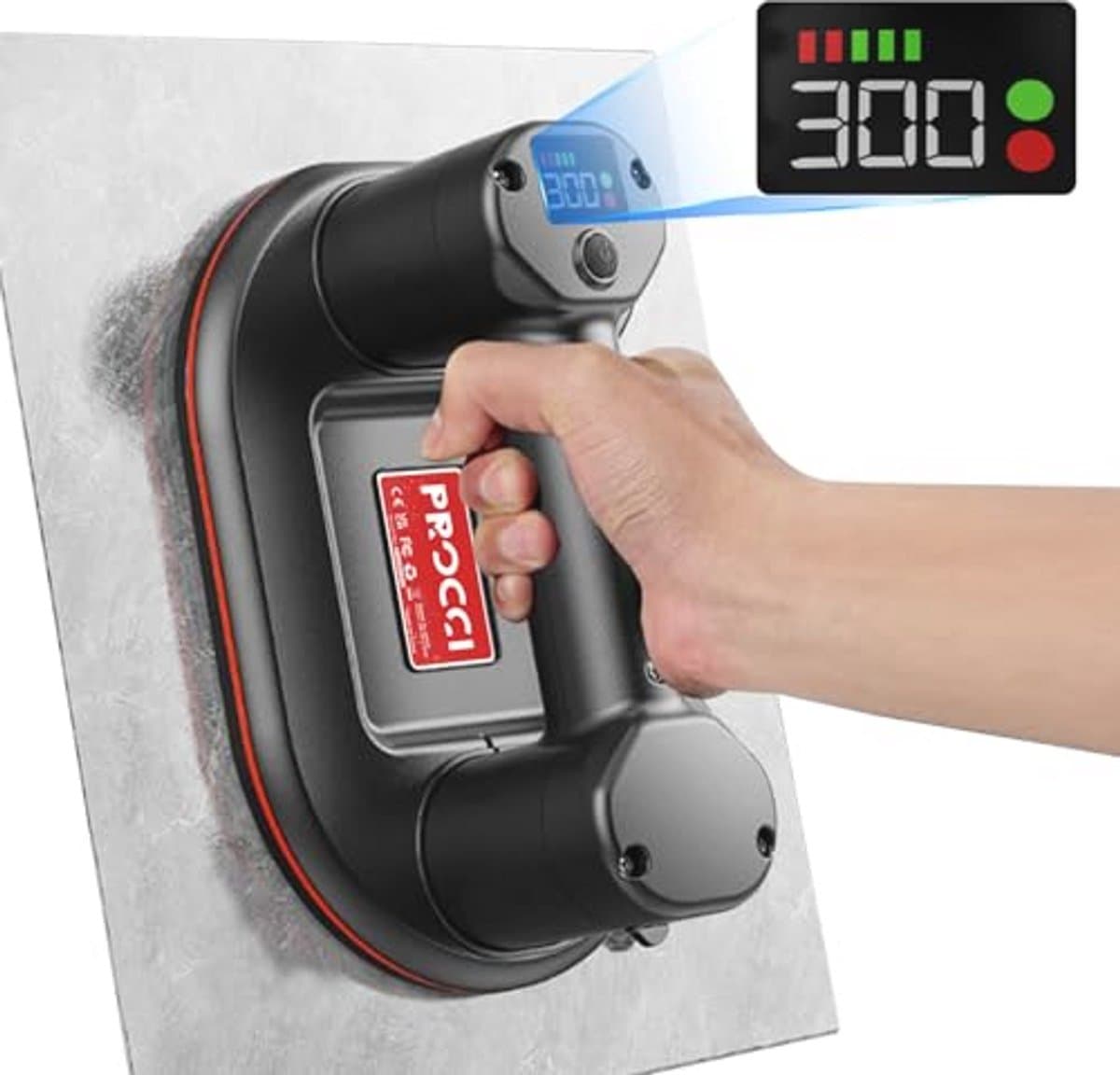 Elektrische Zuignap voor Tegels en Glas - 300 KG Zuigkracht met LCD-Scherm en 4500 mAh Batterij — afbeelding 1