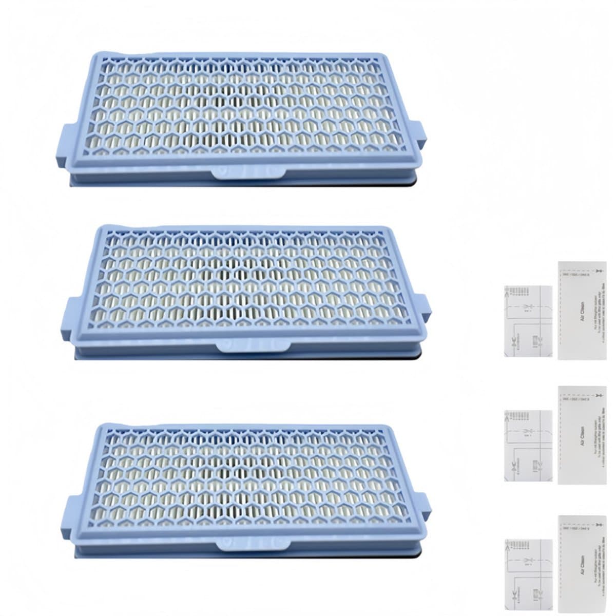 Vervangende HEPA-filters voor Miele Guard GN Hycean3D stofzuigers S8340/C2/C3/S6 S1/L1 Compact C1/Complete C2 - Inclusief 3 HEPA-filters 3 Airclean-uitlaatfilters en 3 motorafdekkingen Verpakking van 9 — afbeelding 1