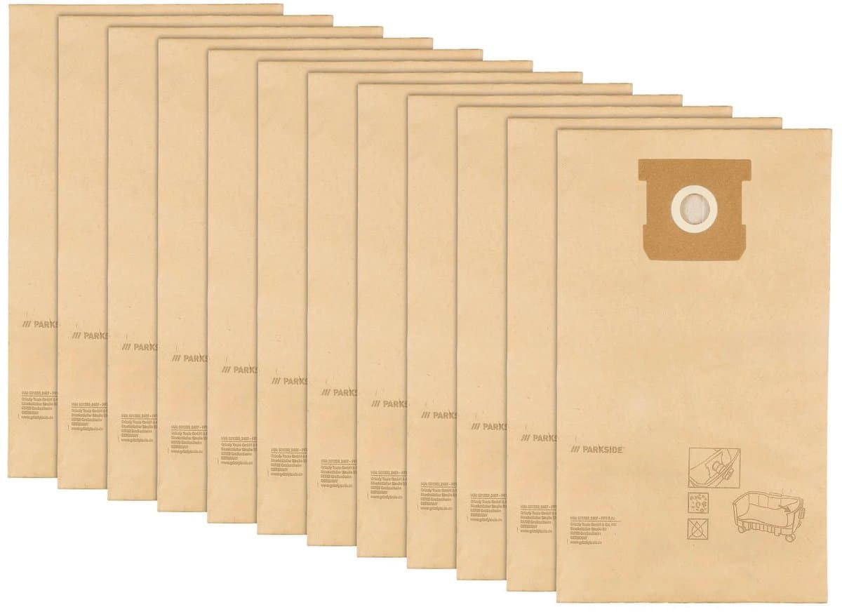 Parkside Stofzuigerzakken - Filterzakken 12 Stuks - 8 L — afbeelding 1